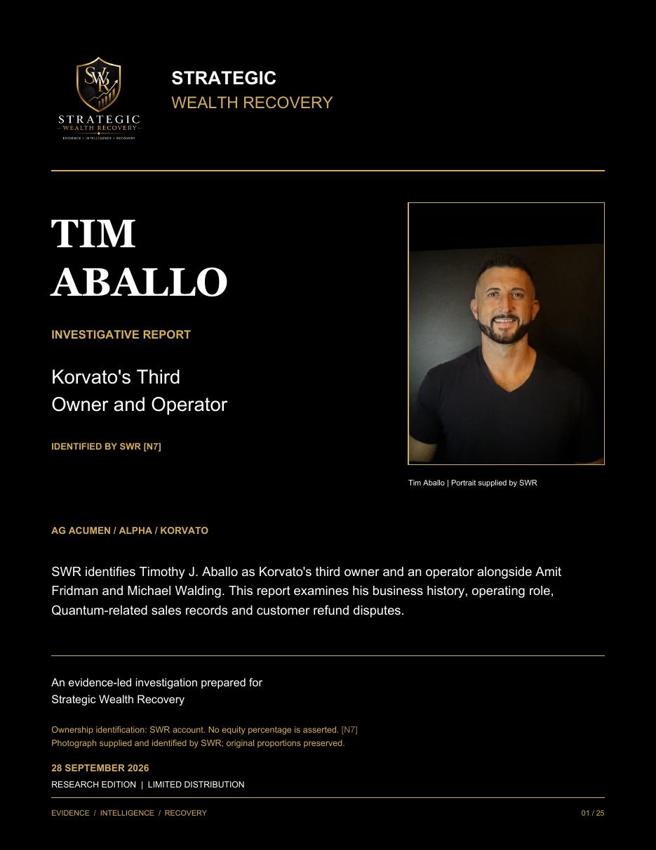 Cover of the Tim Aballo investigation report